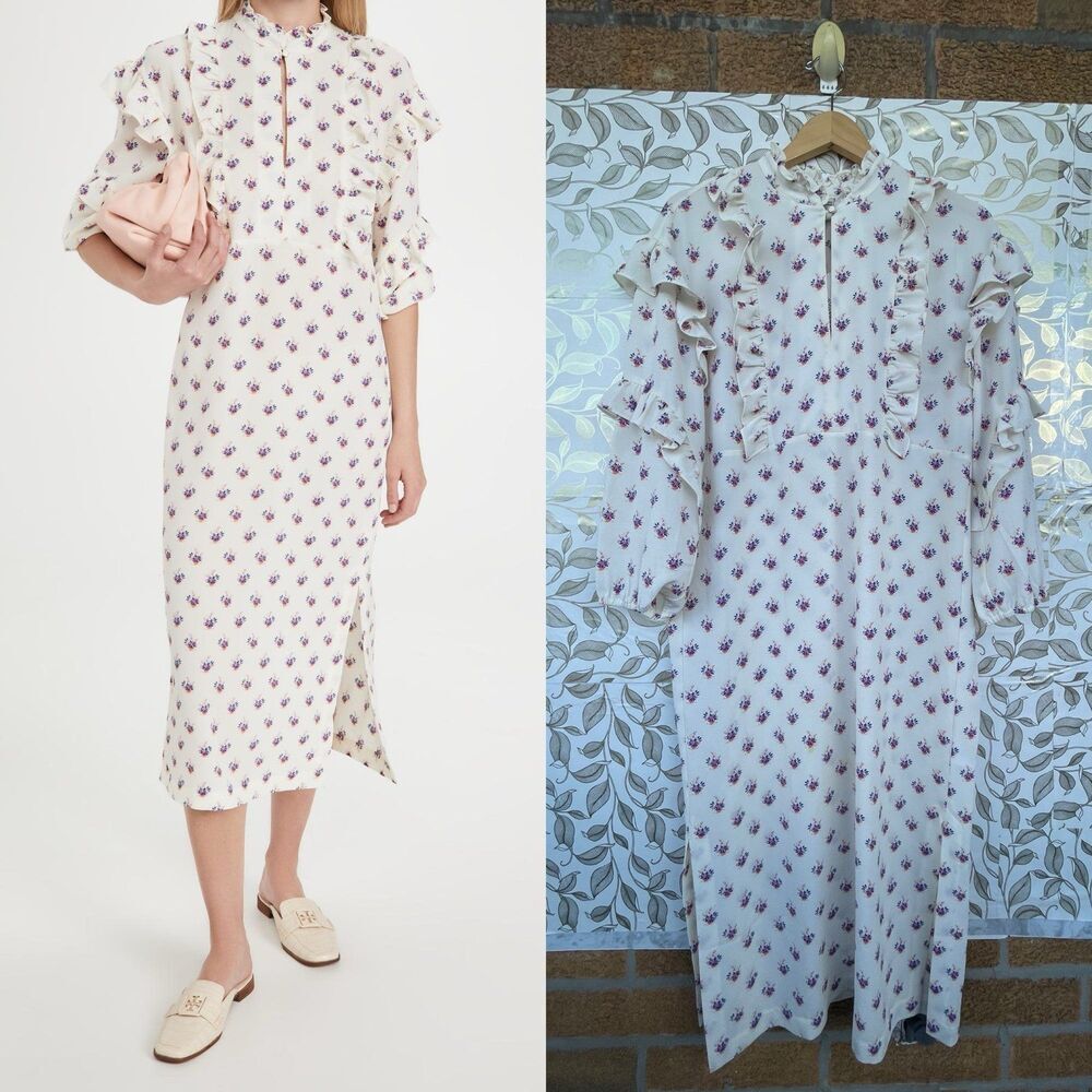 Baum Und Pferdgarten Ahadi Dress Midi Ruffle Floral Fannik Flower size 38/6